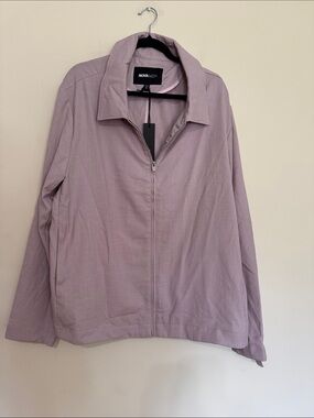 Nova Men Mauve Zip-Up Bomber Jacket